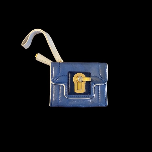 Juicy Couture Blue Coated Leather Wallet Wristlet - Picture 6 of 10